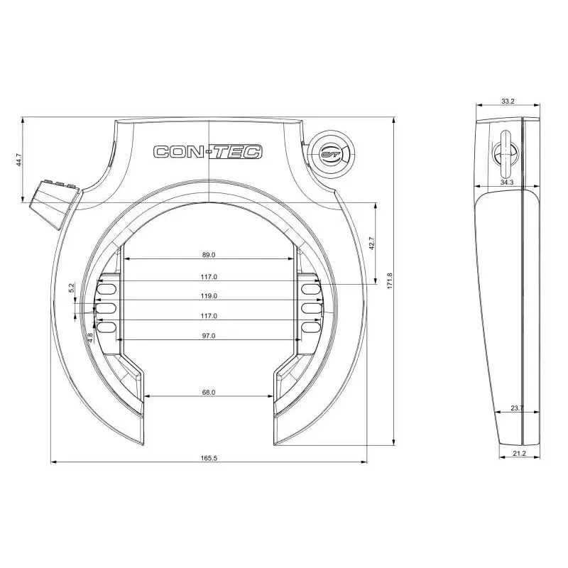 Con-Tec Powerloc Xl2 Ct1xl Nr Fahrradschloss Für Den Rahmen, Black, One Size Con-Tec Powerloc Xl2 Ct1xl Nr Fahrradschloss Für Den Rahmen, Black, One Size
