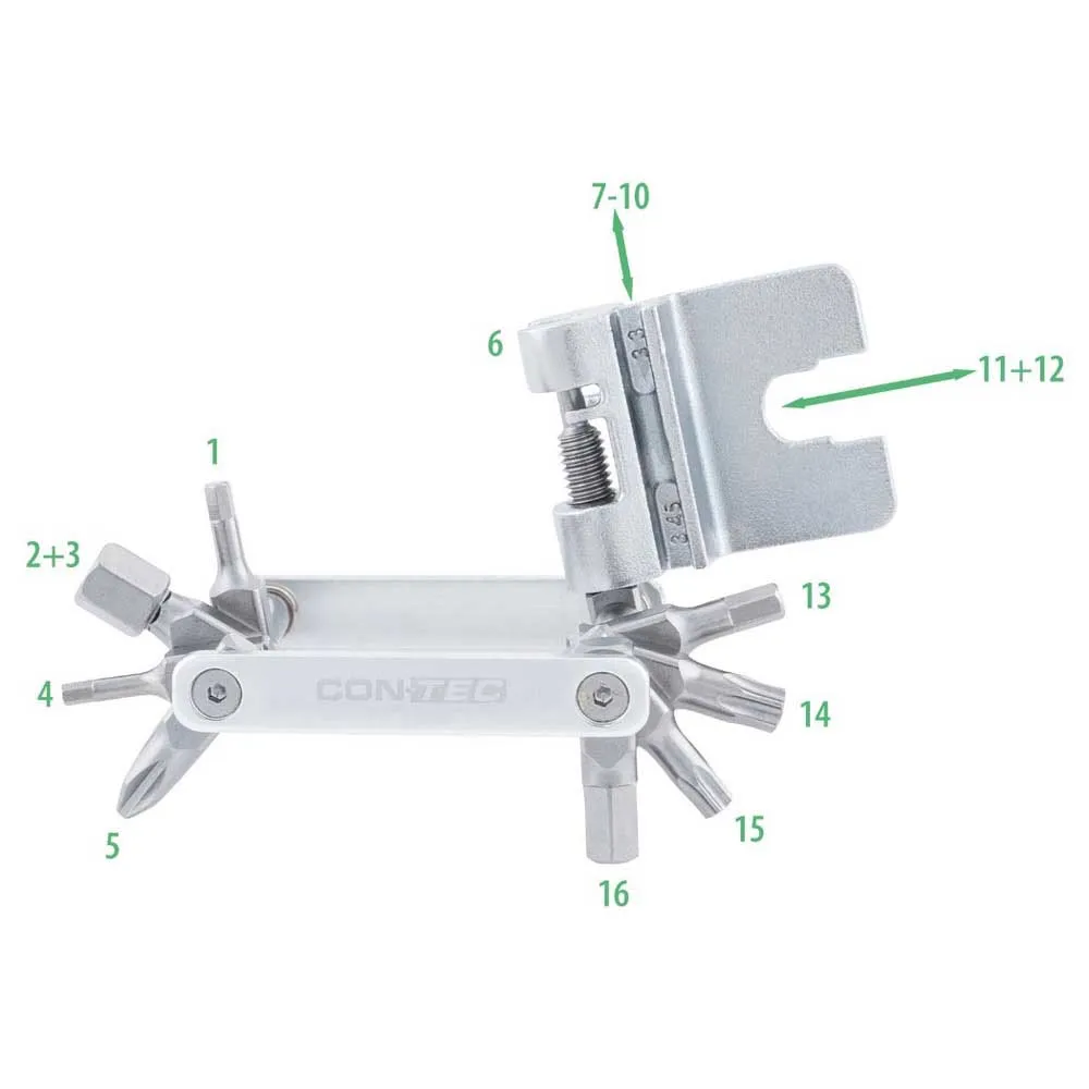 Con-Tec Tfr Striker 16 Multitool, Silver / white, One Size Con-Tec Tfr Striker 16 Multitool, Silver / white, One Size