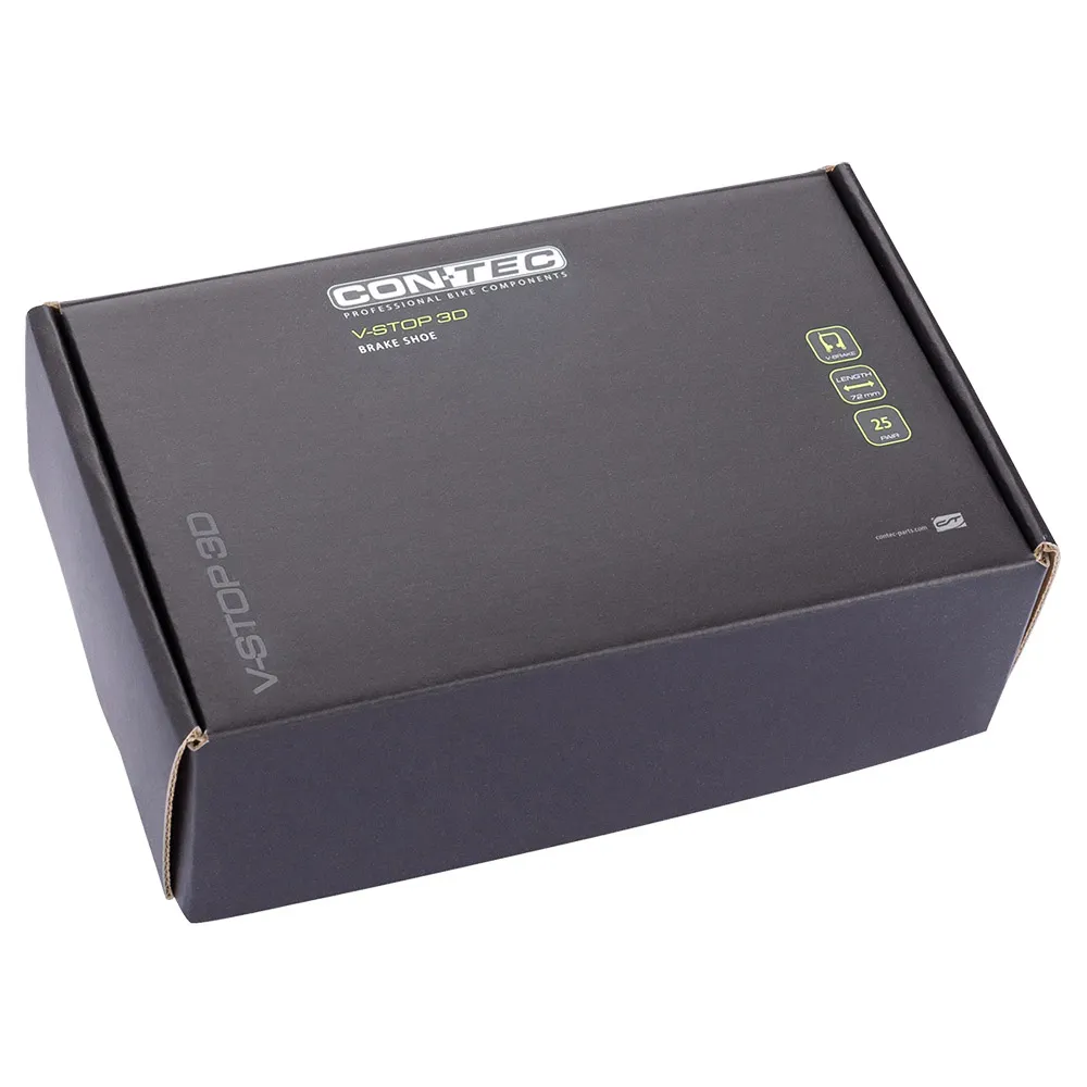 Con-Tec V-stop 3d Tripdesign Cart Felgenbremsbeläge 25 Einheiten, Black, One Size Con-Tec V-stop 3d Tripdesign Cart Felgenbremsbeläge 25 Einheiten, Black, One Size