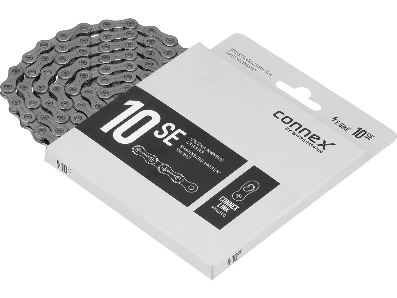 Connex 10SE 10-fach E-Bike Kette, Silber, 10 fach / 124 Glieder Connex 10SE 10-fach E-Bike Kette, Silber, 10 fach / 124 Glieder