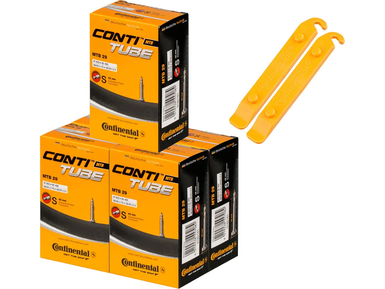 Continental Schlauch MTB 29 - 5 Stück + 2 Reifenheber gratis, Schwarz Continental Schlauch MTB 29 - 5 Stück + 2 Reifenheber gratis, Schwarz