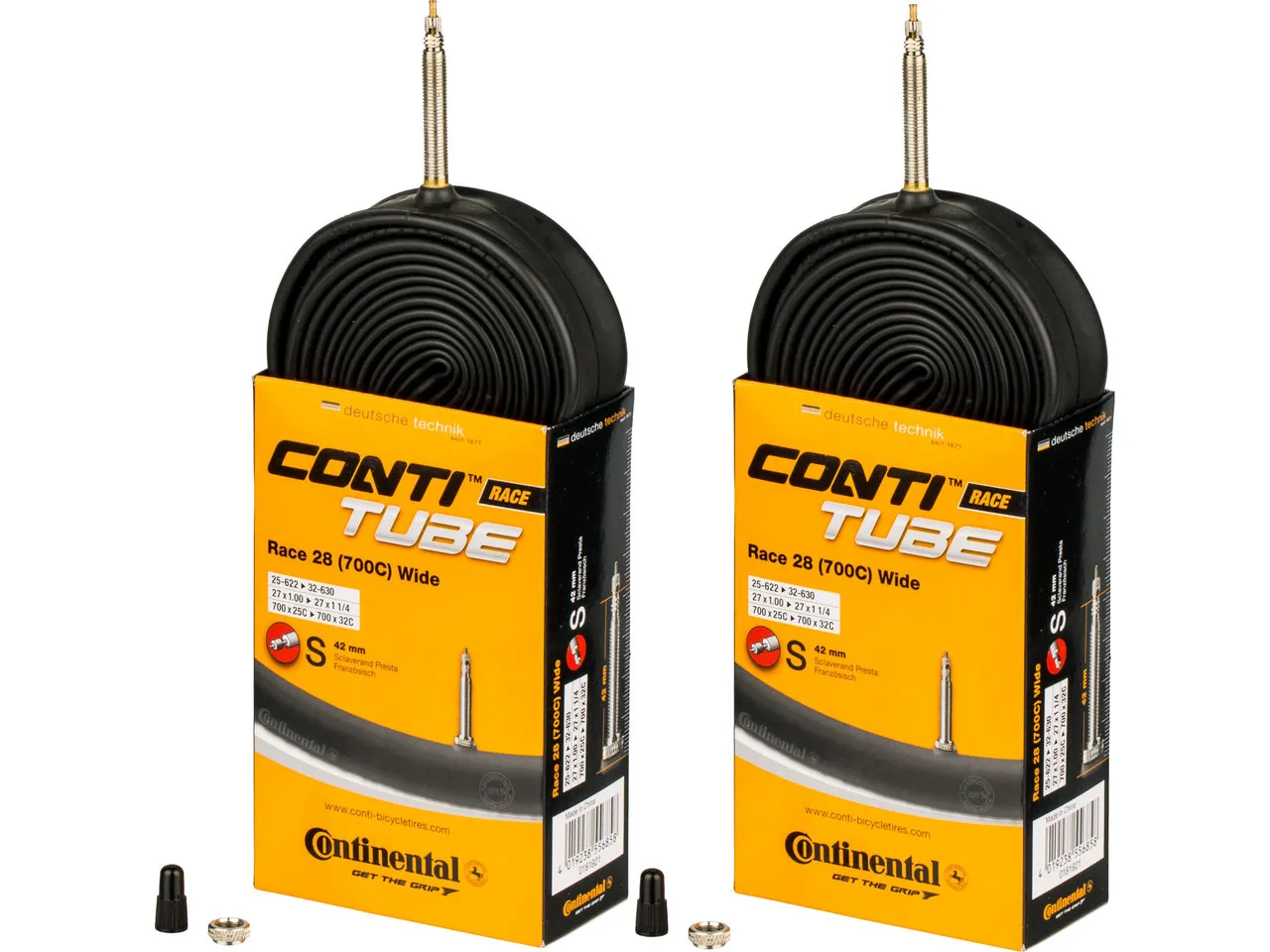 Continental Schlauch Race 28 Wide - 2 Stück, 25-32 x 622-630 SV 60mm Continental Schlauch Race 28 Wide - 2 Stück, 25-32 x 622-630 SV 60mm