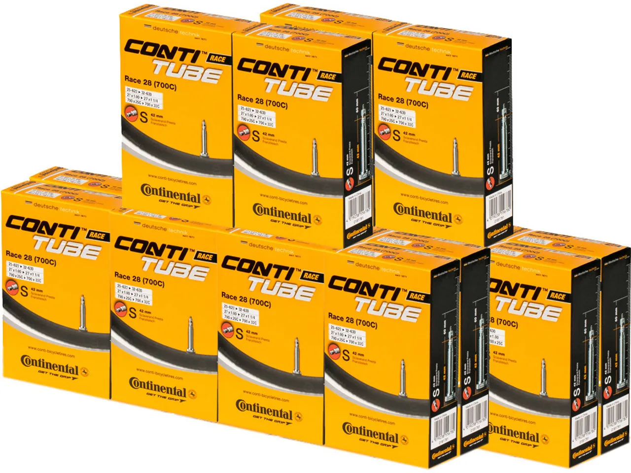 Continental Schlauch Race 28 Wide - 20 Stück, 25-32 x 622-630 SV 60mm Continental Schlauch Race 28 Wide - 20 Stück, 25-32 x 622-630 SV 60mm