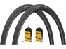 Continental Ultra Sport III 28" Faltreifen 2er-Set + Race Wide Schläuche 28, Schwarz, 28-622 (700 x 28C) SV 42mm