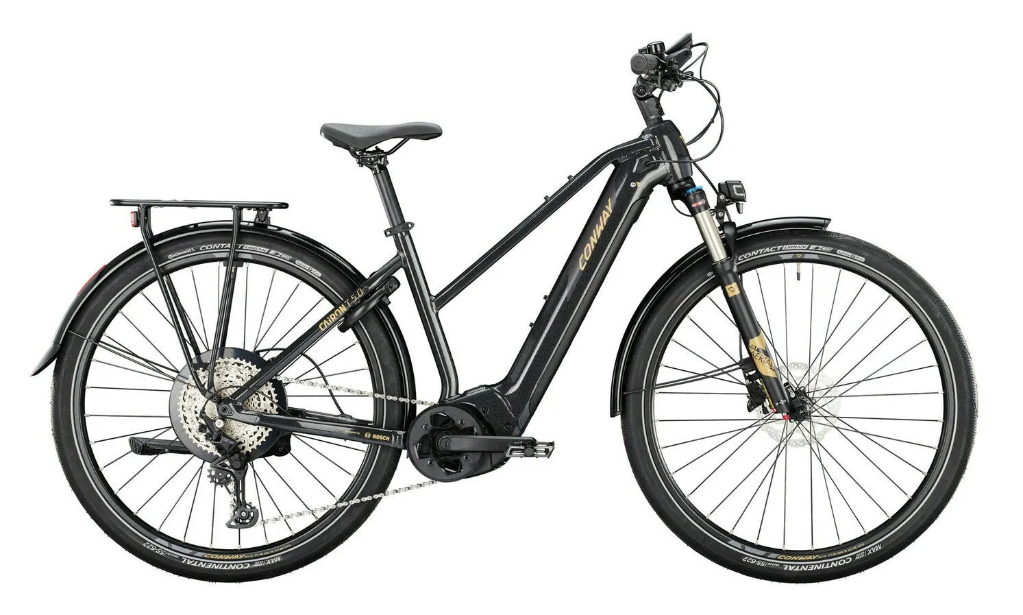Conway Cairon T 5.0 black metallic / black matt 28" 750 Wh Trapez
