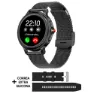 Cool Metal Silicone Dover Smartwatch, Black