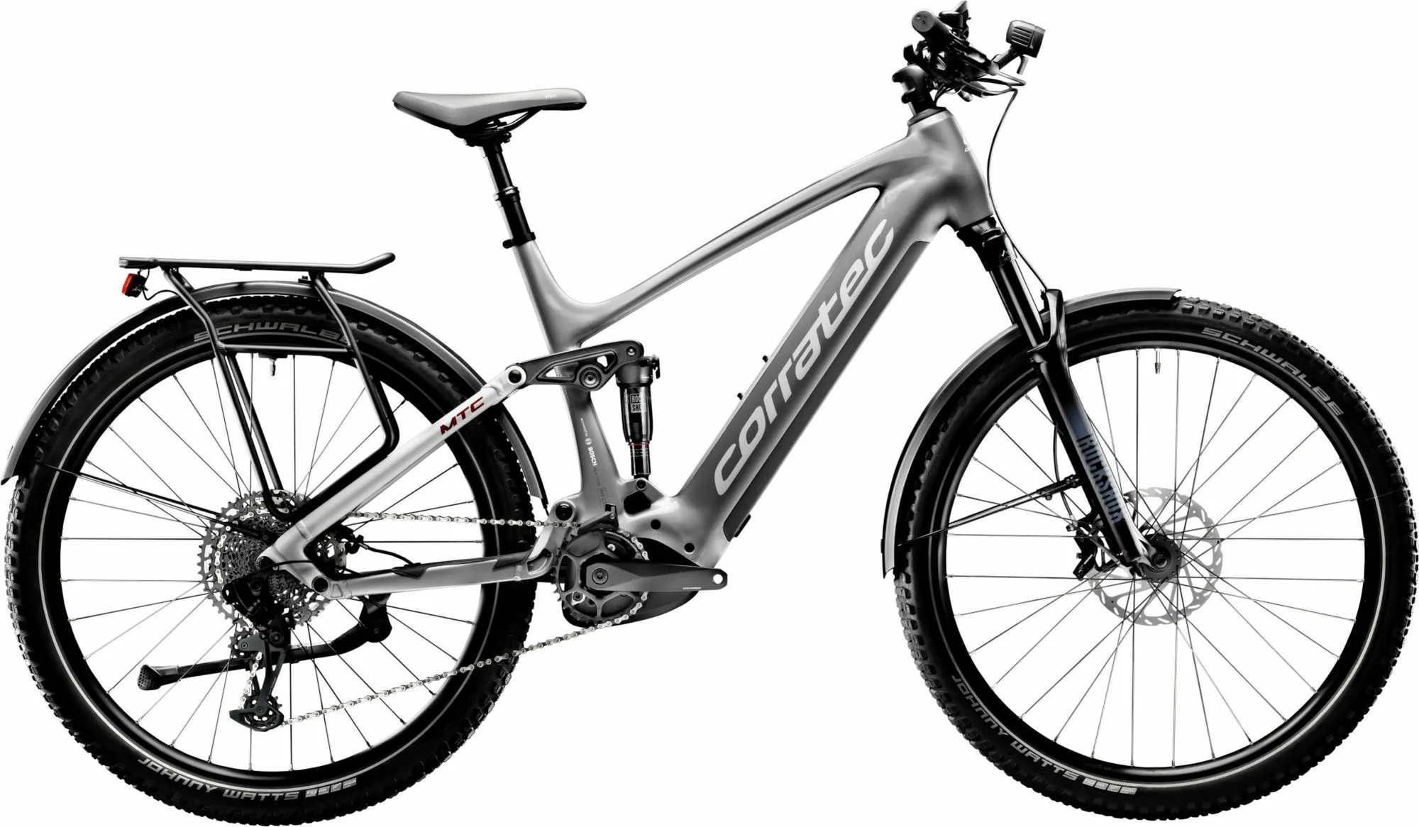 Corratec E-Power MTC 120 Pro Silver/Anodized White/Red 29" 750 Wh Diamant, Hersteller-silver/anodized white/red, 54cm