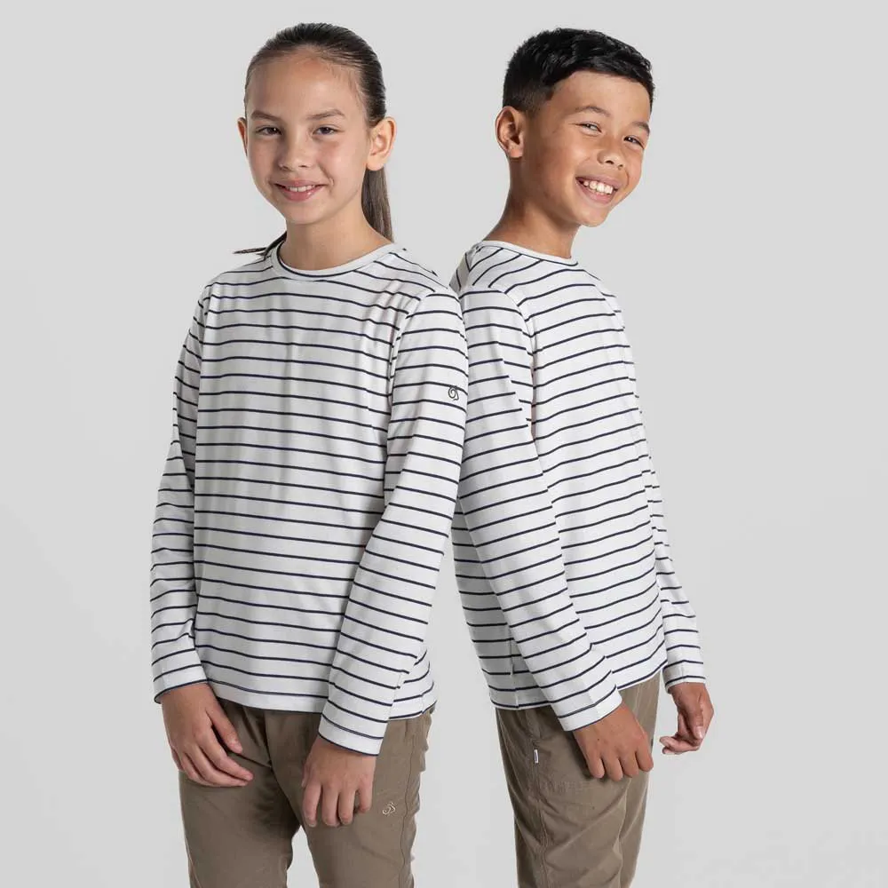 Craghoppers Nosilife Cruz Langarm-t-shirt Refurbished, Blue navy stripe, 9-10Y Craghoppers Nosilife Cruz Langarm-t-shirt Refurbished, Blue navy stripe, 9-10Y
