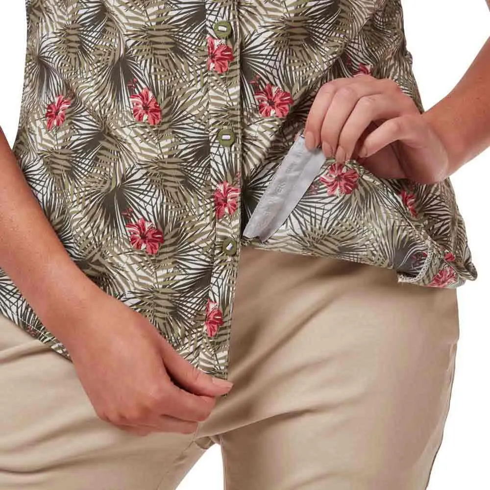 Craghoppers Nosilife Vanna Kurzarmhemd, Soft moss print Craghoppers Nosilife Vanna Kurzarmhemd, Soft moss print