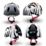 Crazy Safety Zebra Junior-helm, Black / white