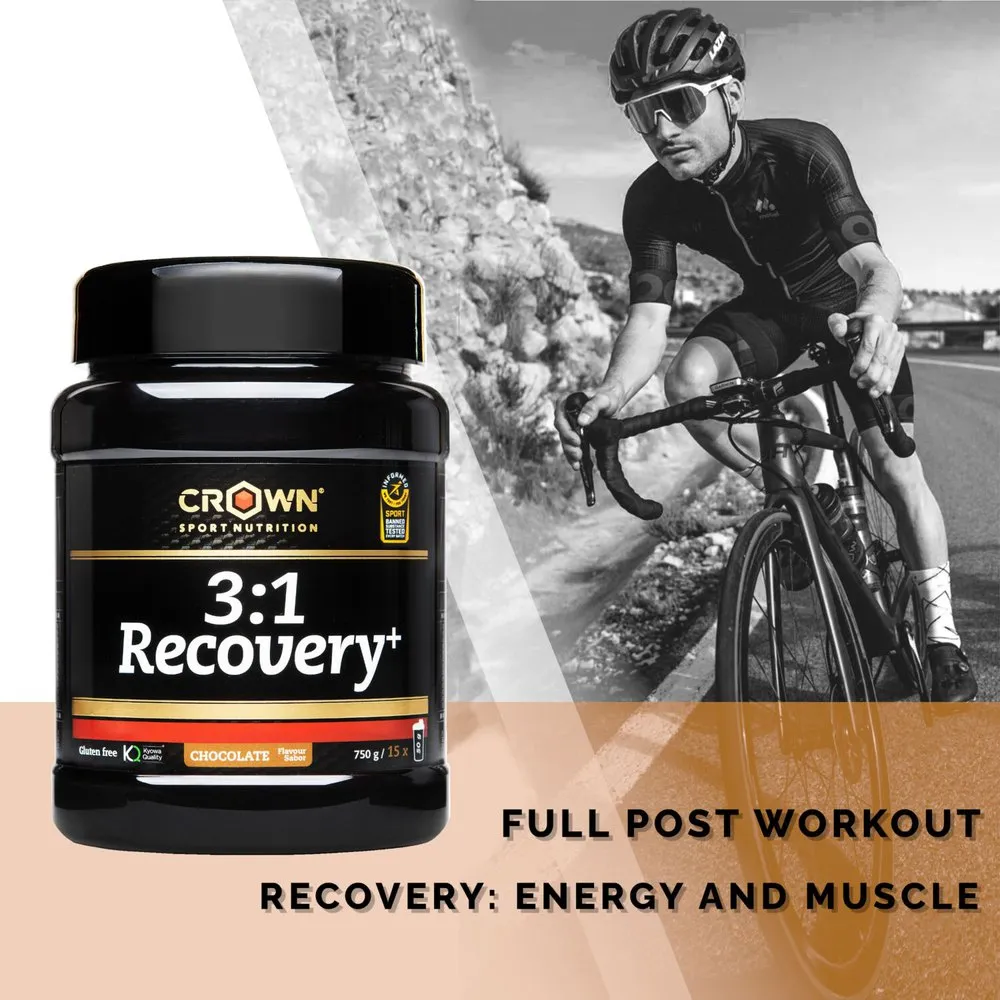 Crown Sport Nutrition 3:1 Recovery+ Recovery-monodose-box Shokolade 50g 10 Einheiten, Black, One Size