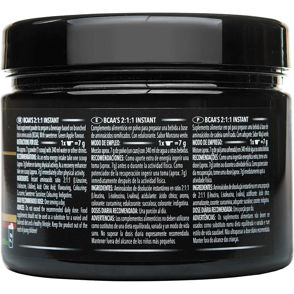Crown Sport Nutrition Bcaas Instant Pulver Grüner Apfel 210g, Black, One Size Crown Sport Nutrition Bcaas Instant Pulver Grüner Apfel 210g, Black, One Size