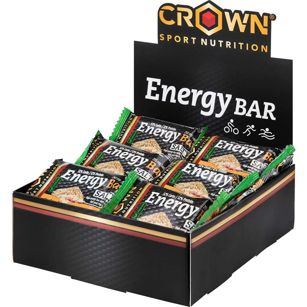 Crown Sport Nutrition Energie-riegel-box Gesalzene Erdnuss 60g 12 Einheiten, Black / brown / green, One Size