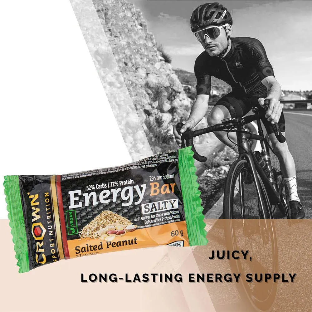 Crown Sport Nutrition Energie-riegel-box Gesalzene Erdnuss 60g 12 Einheiten, Black / brown / green, One Size