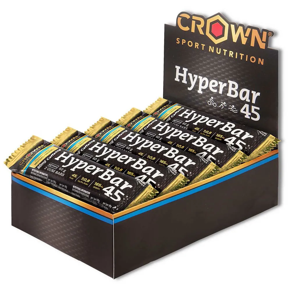 Crown Sport Nutrition Hyper 45 Energie-riegel-box Neutraler Geschmack 60g 10 Einheiten Crown Sport Nutrition Hyper 45 Energie-riegel-box Neutraler Geschmack 60g 10 Einheiten