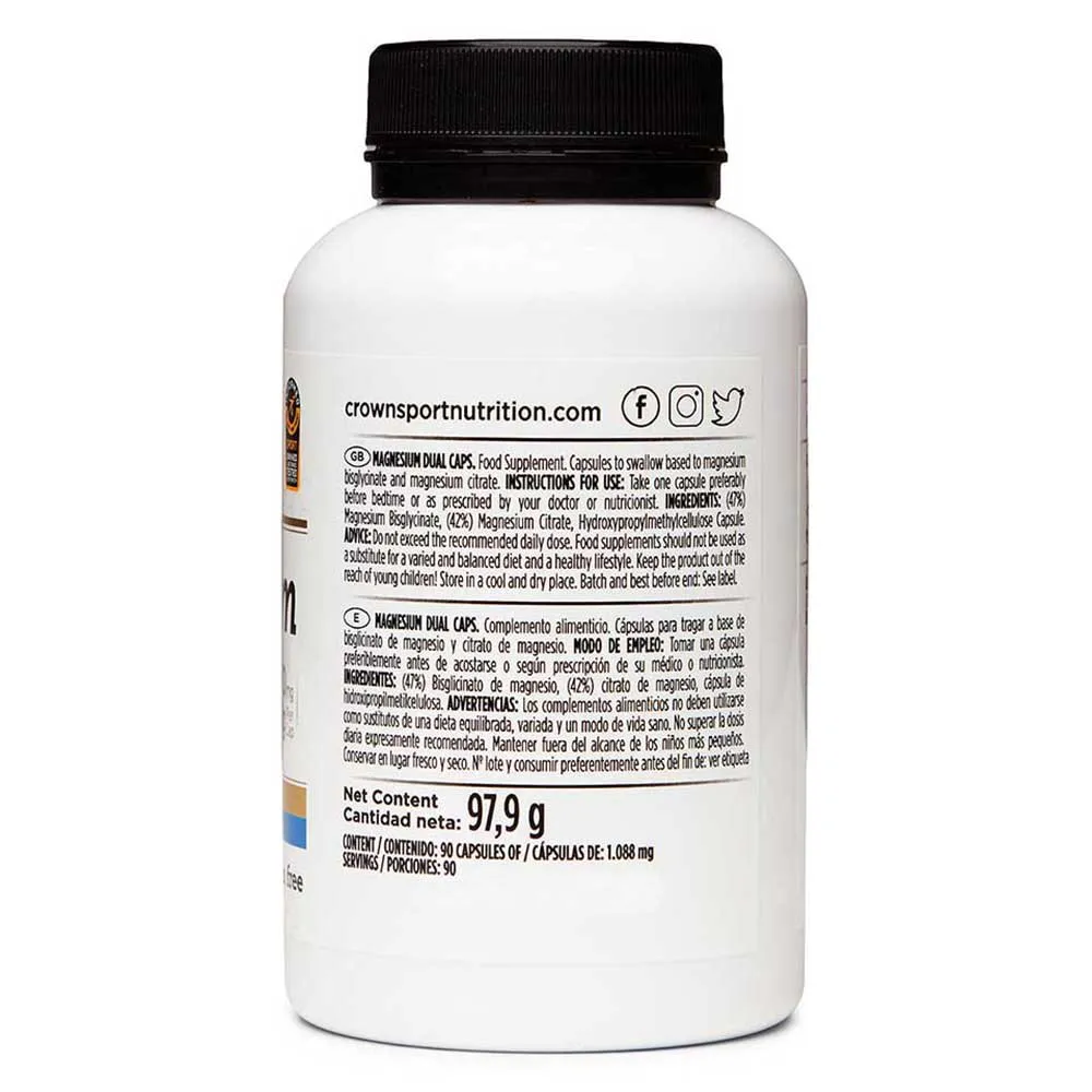 Crown Sport Nutrition Magnesium Dual Vegan Kapseln 90 Einheiten, Multicolor, One Size Crown Sport Nutrition Magnesium Dual Vegan Kapseln 90 Einheiten, Multicolor, One Size