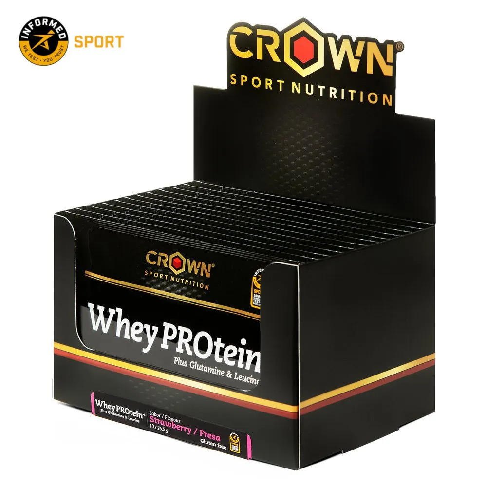 Crown Sport Nutrition Plus Molkenprotein Erdbeere 26.5g 10 Einheiten, Black, One Size Crown Sport Nutrition Plus Molkenprotein Erdbeere 26.5g 10 Einheiten, Black, One Size