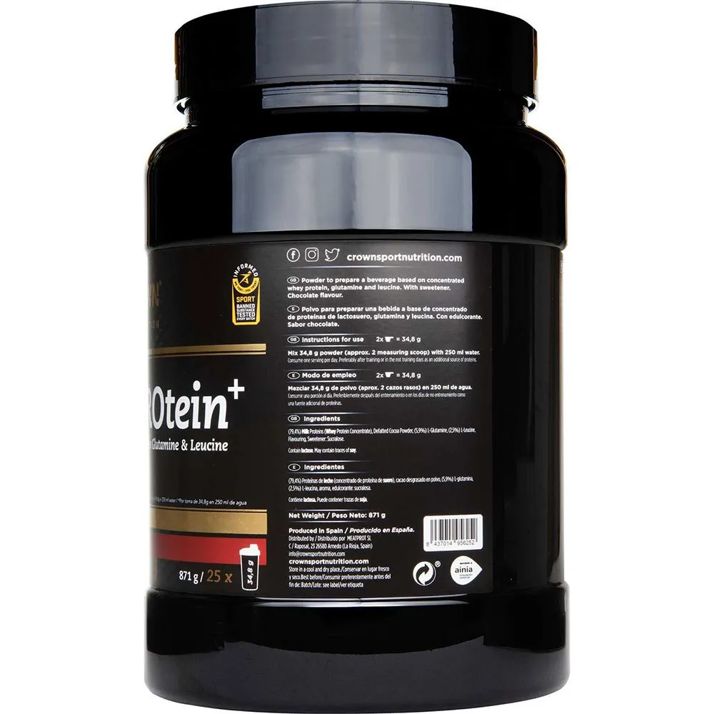 Crown Sport Nutrition Plus Molkenprotein Schokolade 871g, Black, One Size Crown Sport Nutrition Plus Molkenprotein Schokolade 871g, Black, One Size