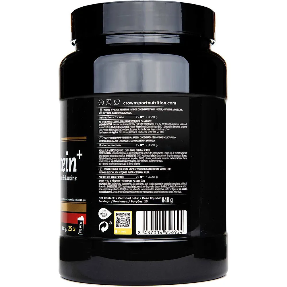 Crown Sport Nutrition Plus Molkenprotein Waffelkekse 848g, Black, One Size