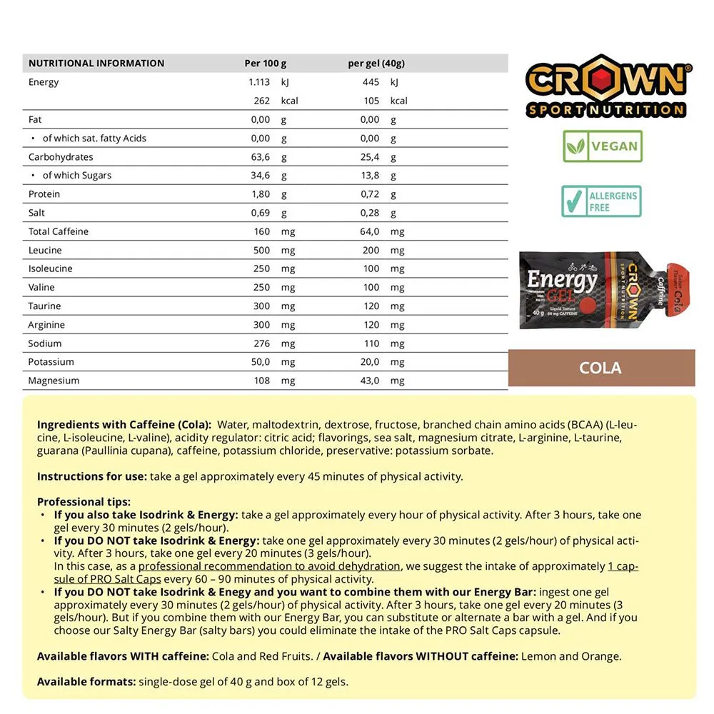 Crown Sport Nutrition Schachtel Mit Energiegelen Beeren 40g 12 Einheiten, Black / red, One Size Crown Sport Nutrition Schachtel Mit Energiegelen Beeren 40g 12 Einheiten, Black / red, One Size