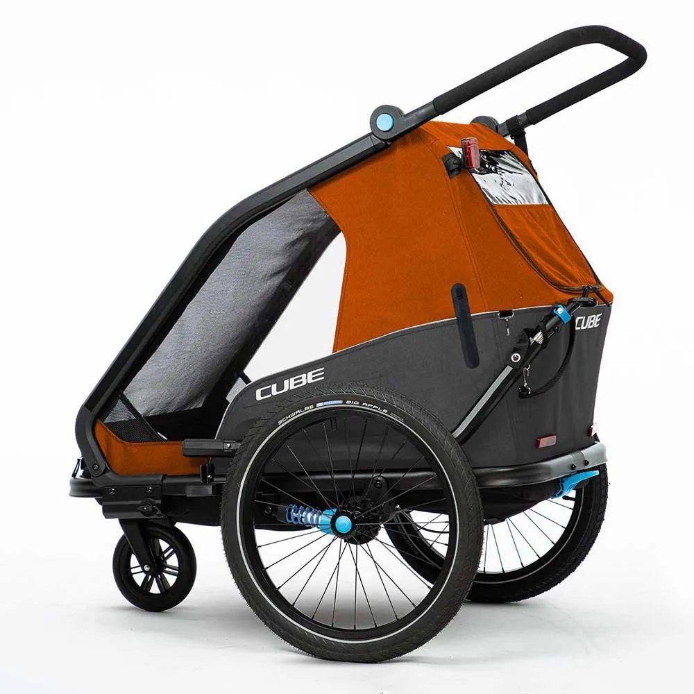 Cube Cmpt X Actionteam Double Trailer, Grey / orange, One Size Cube Cmpt X Actionteam Double Trailer, Grey / orange, One Size