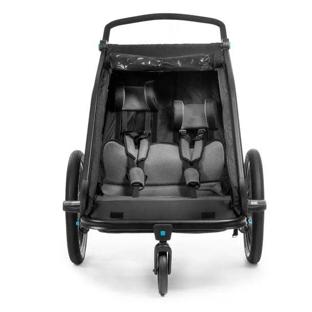 Cube Double Cmpt Fahrradanhänger, Black, Max 42kg