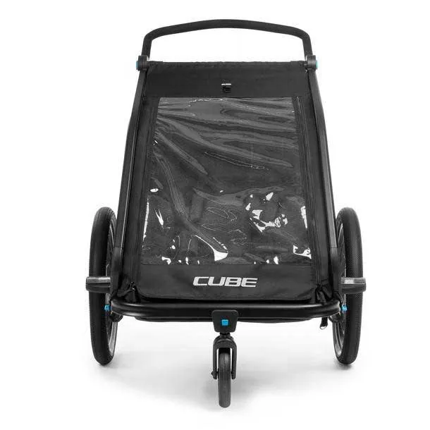 Cube Double Cmpt Fahrradanhänger, Black, Max 42kg