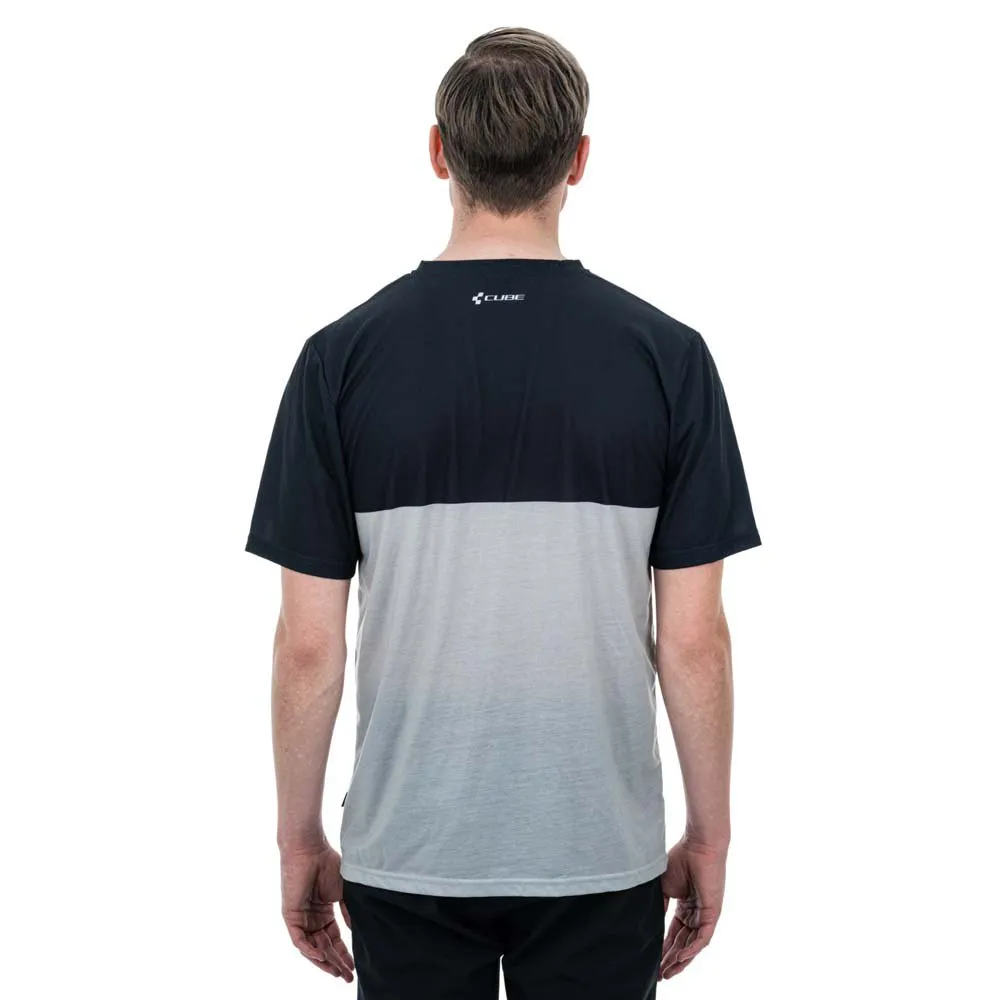 Cube Organic Logo Stripes Kurzarm-t-shirt, Grey melange / black, M Cube Organic Logo Stripes Kurzarm-t-shirt, Grey melange / black, M