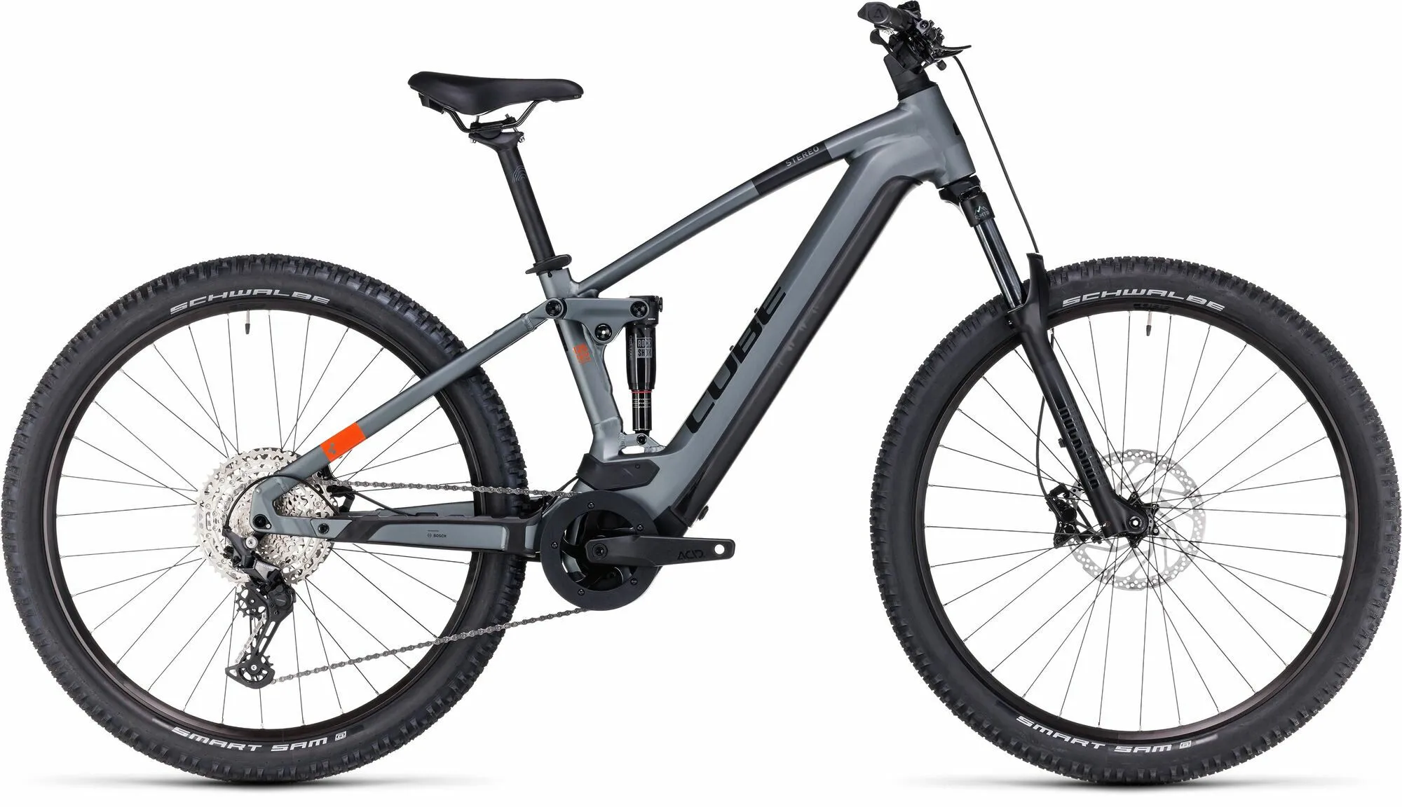 Cube Stereo Hybrid 120 Pro 750 flashgrey´n´orange 27,5" 750 Wh Diamant, Grau, S