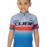 Cube Teamline Rookie Kurzarm-radtrikot, Blue / red / grey