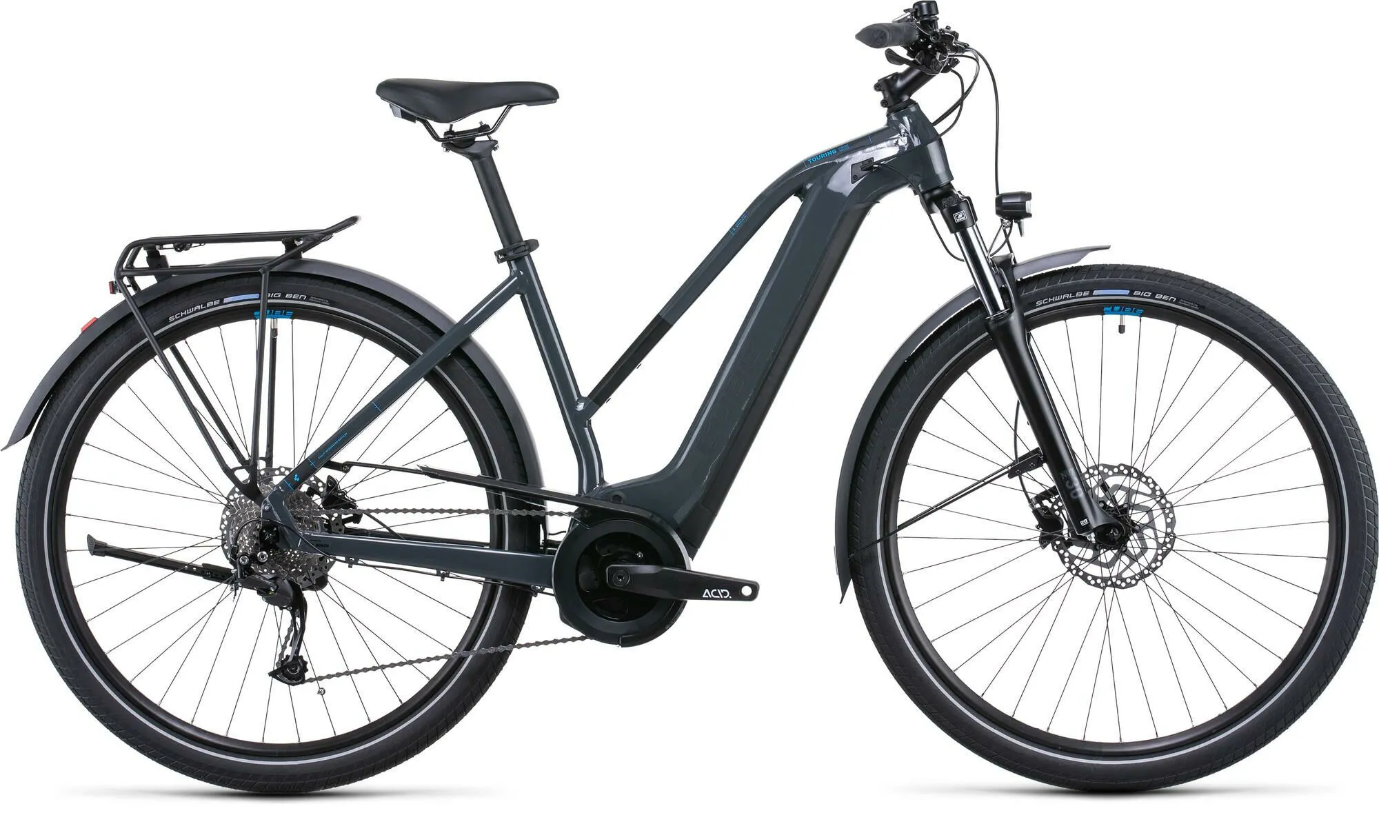 Cube Touring Hybrid ONE grey´n´blue 28" 500 Wh Trapez, Anthrazit, 50cm Cube Touring Hybrid ONE grey´n´blue 28" 500 Wh Trapez, Anthrazit, 50cm