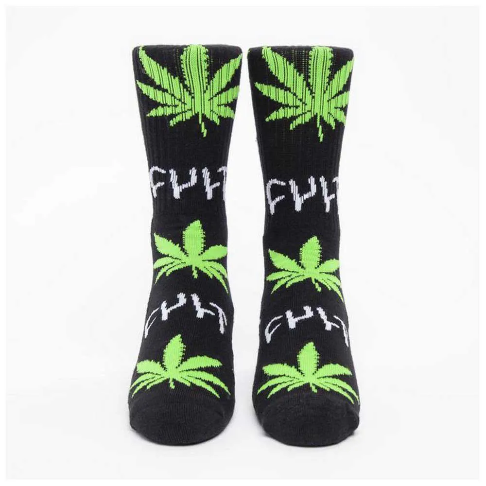 CULT Plantlife Crew Socken, Black / green CULT Plantlife Crew Socken, Black / green