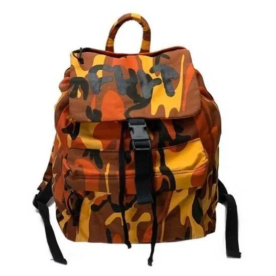 CULT Thick Logo Rucksack, Camo orange, One Size
