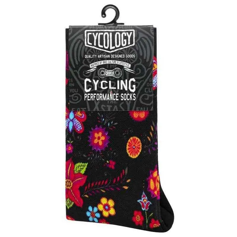 Cycology Frida Socken, Black floral Cycology Frida Socken, Black floral
