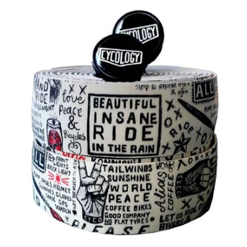 Cycology Graffiti Lenkerband, Multicolor white, One Size