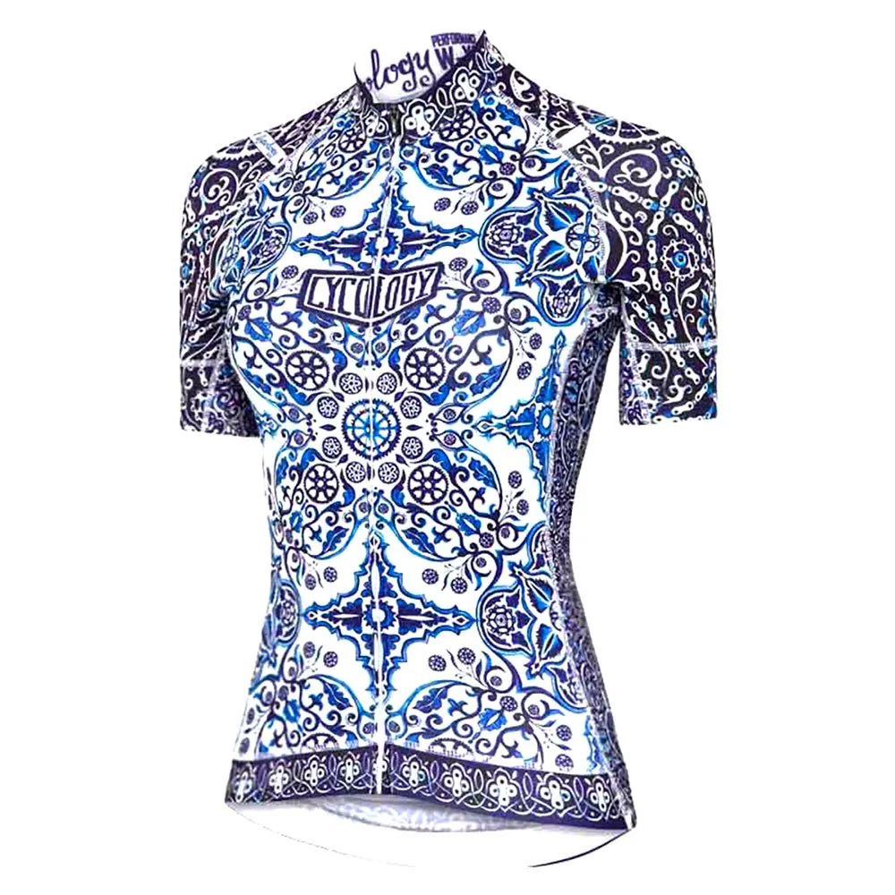 Cycology Majolica Kurzarm-radtrikot, Blue / white Cycology Majolica Kurzarm-radtrikot, Blue / white