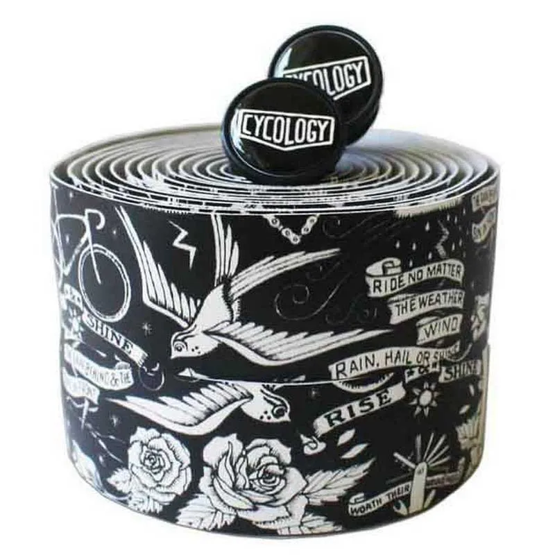 Cycology Velo Tattoo Lenkerband, Black / white, One Size