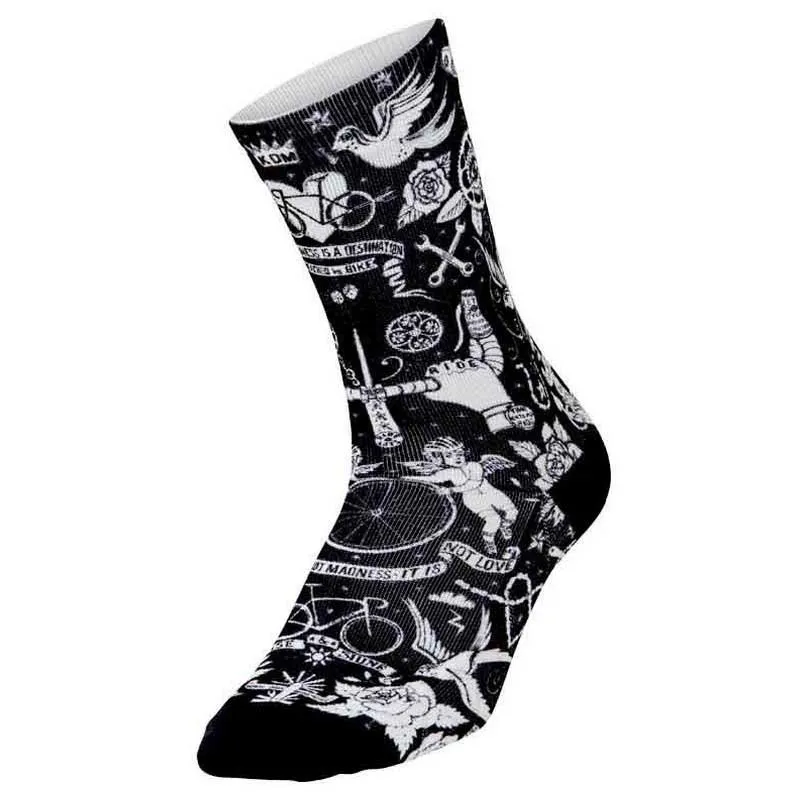 Cycology Velo Tattoo Socken, Black Cycology Velo Tattoo Socken, Black
