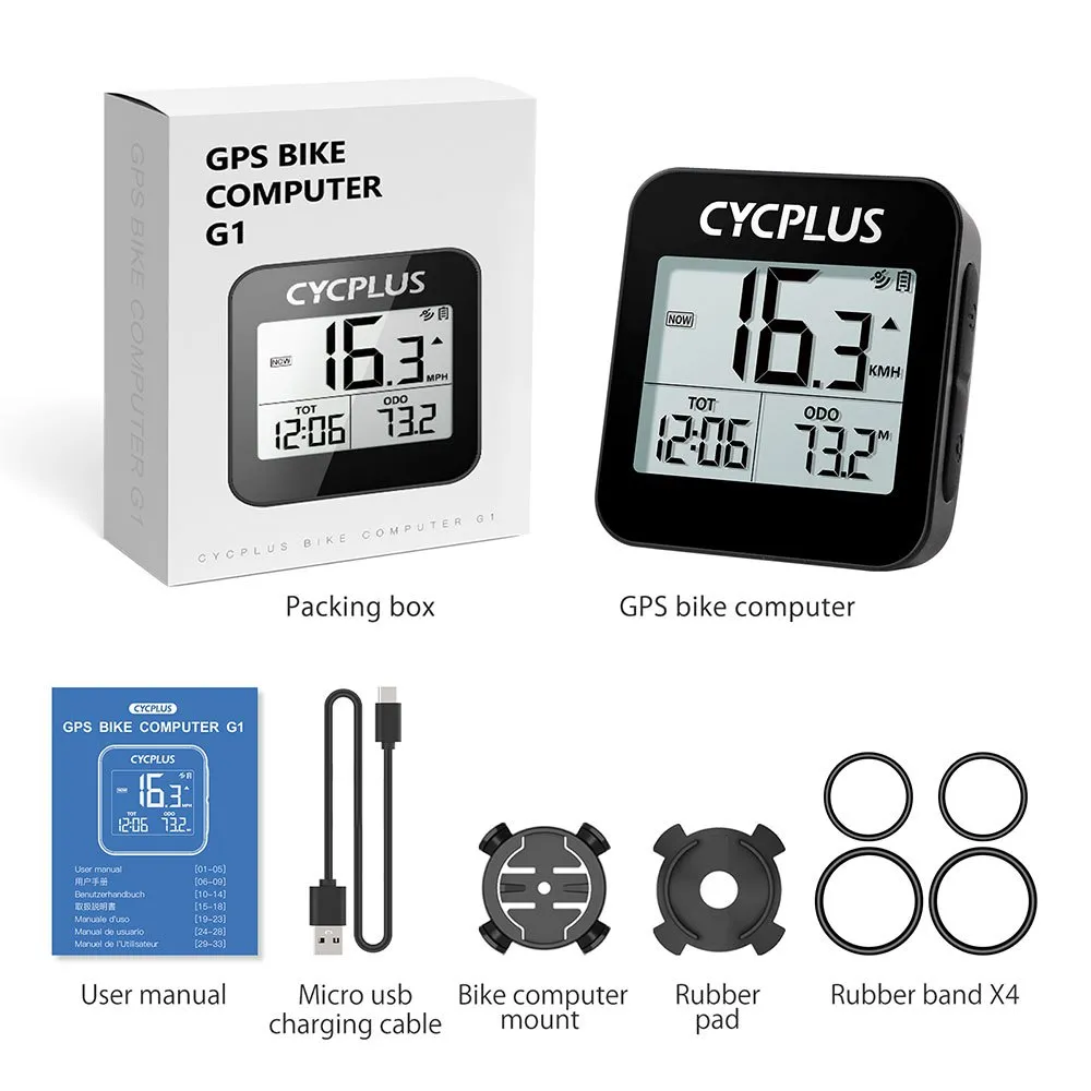 Cycplus G1 Fahrradcomputer, Black, One Size Cycplus G1 Fahrradcomputer, Black, One Size