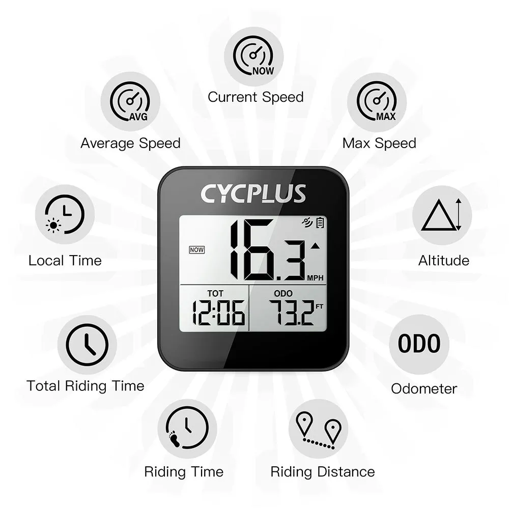 Cycplus G1 Fahrradcomputer, Black, One Size Cycplus G1 Fahrradcomputer, Black, One Size