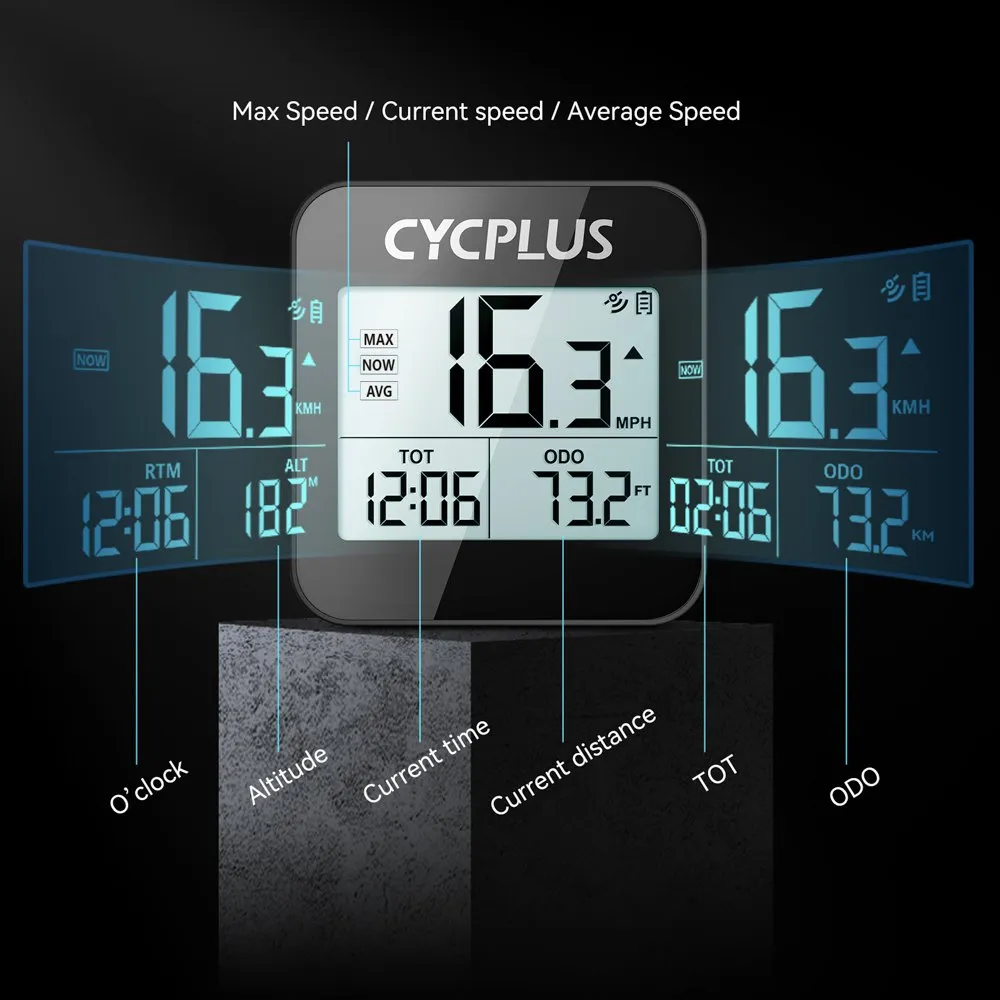 Cycplus G1 Fahrradcomputer, Black, One Size Cycplus G1 Fahrradcomputer, Black, One Size