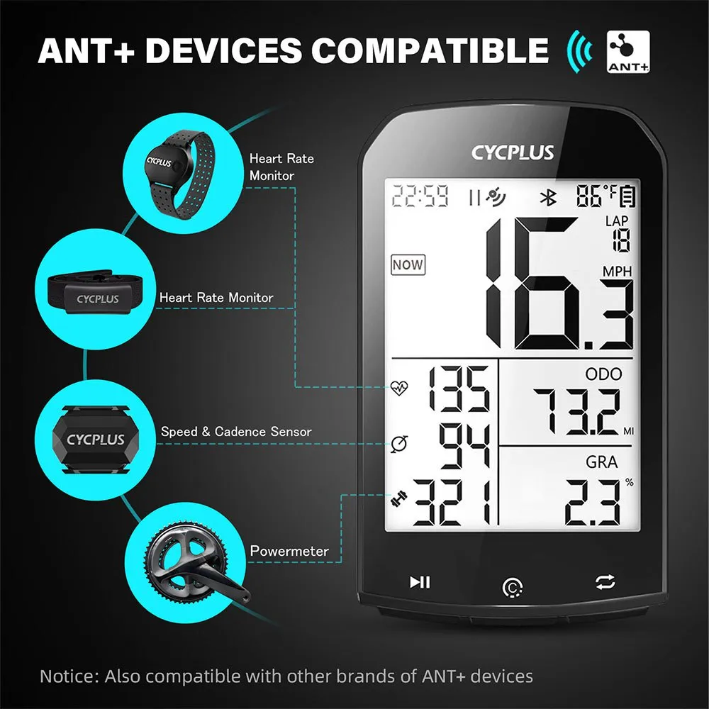 Cycplus M1 Fahrradcomputer, Black, One Size Cycplus M1 Fahrradcomputer, Black, One Size