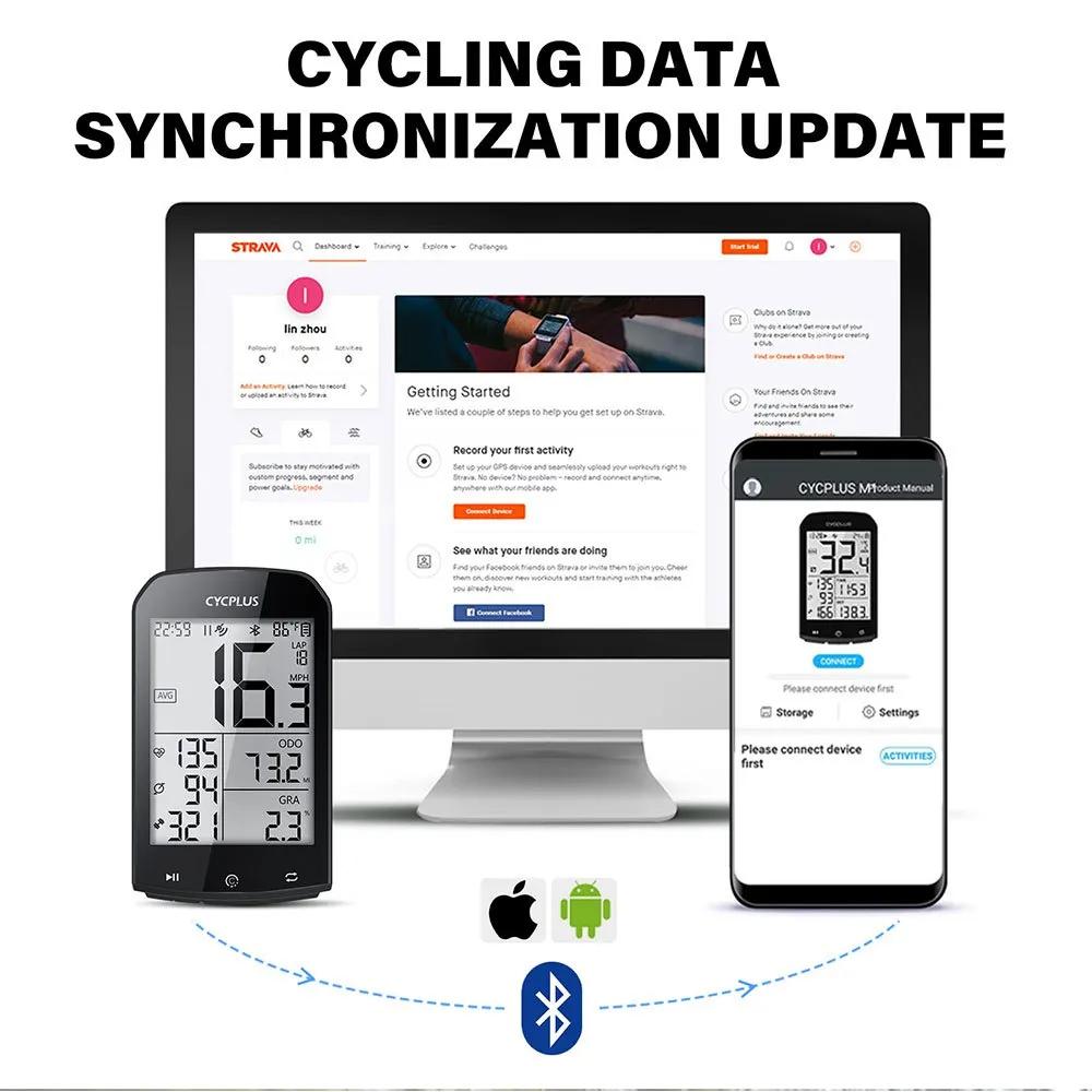 Cycplus M1 Fahrradcomputer, Black, One Size Cycplus M1 Fahrradcomputer, Black, One Size