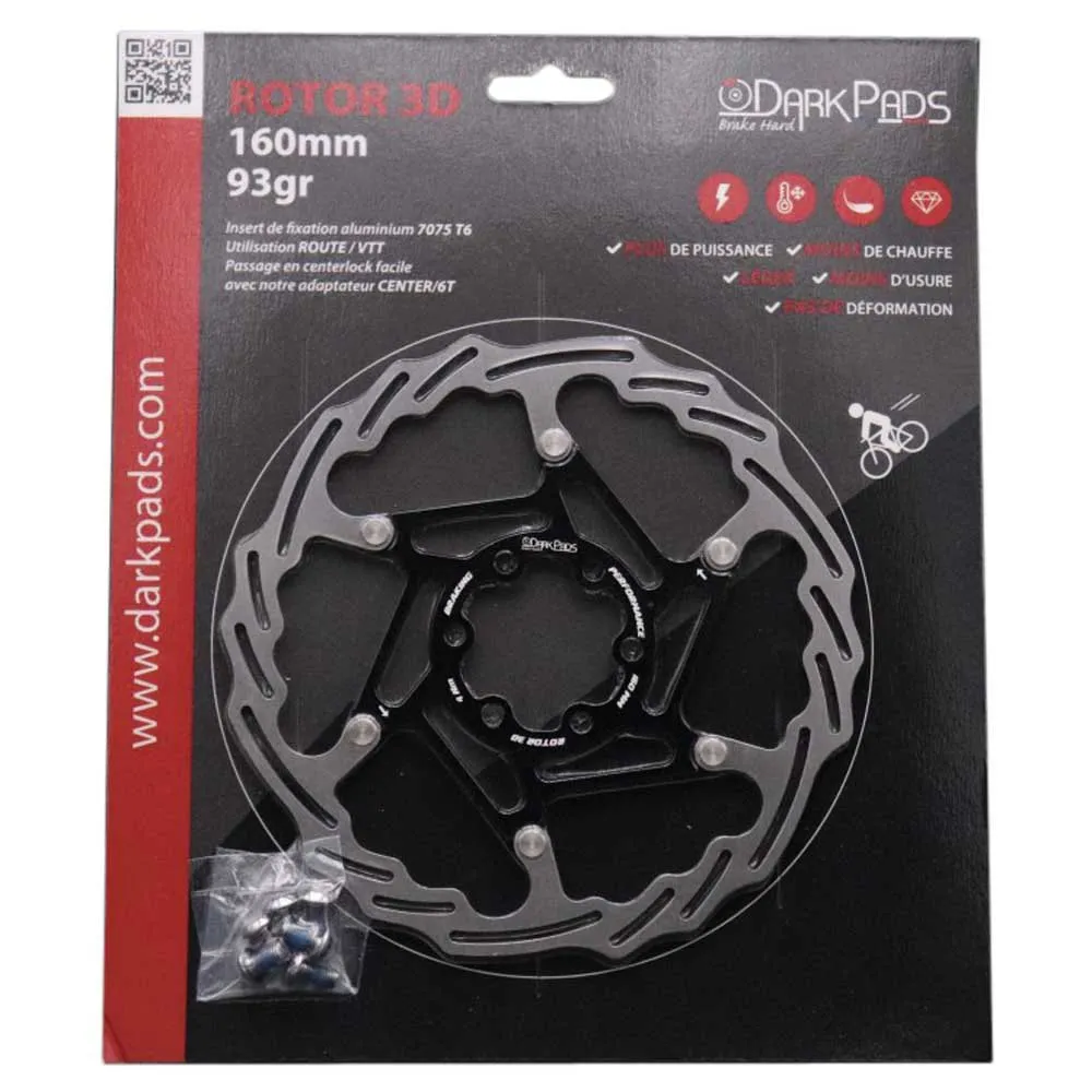 Darkpads Rotor 3d Bremsscheibe, Silver, 180mm Darkpads Rotor 3d Bremsscheibe, Silver, 180mm