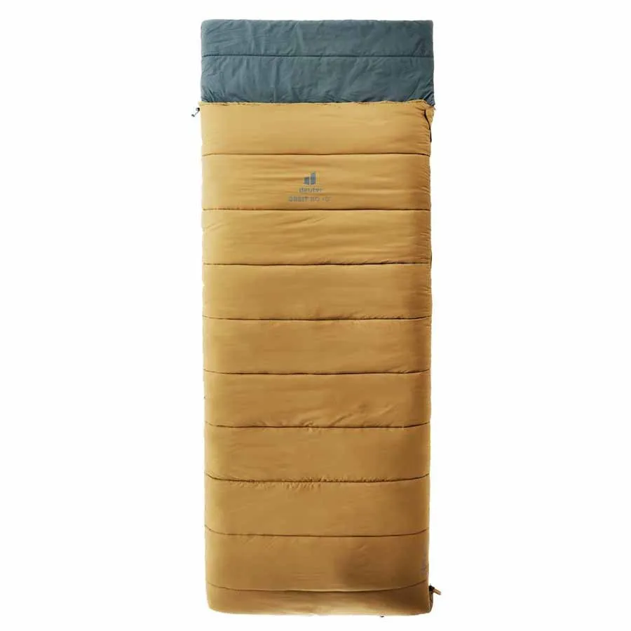 Deuter Orbit Sq +6° Schlafsack, Caramel / teal, Left Zipper