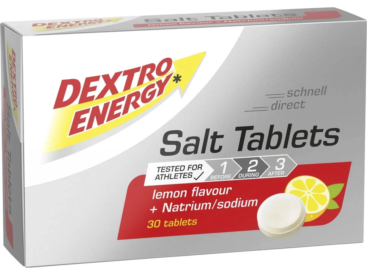 Dextro Energy Salt Tablets Kautabletten - 30 Stück, Lemon, 54g Dextro Energy Salt Tablets Kautabletten - 30 Stück, Lemon, 54g