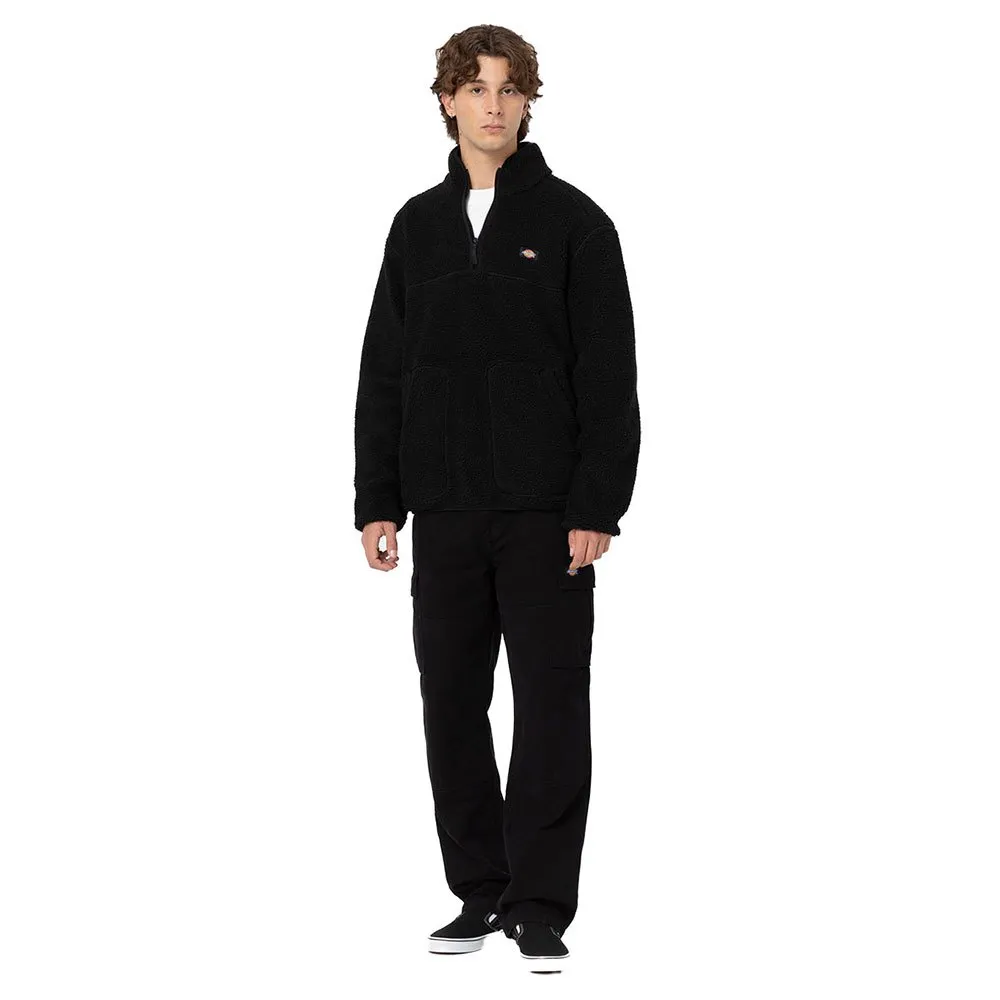 Dickies Mount Hope Fleece Mit Halbem Reißverschluss, Black Dickies Mount Hope Fleece Mit Halbem Reißverschluss, Black
