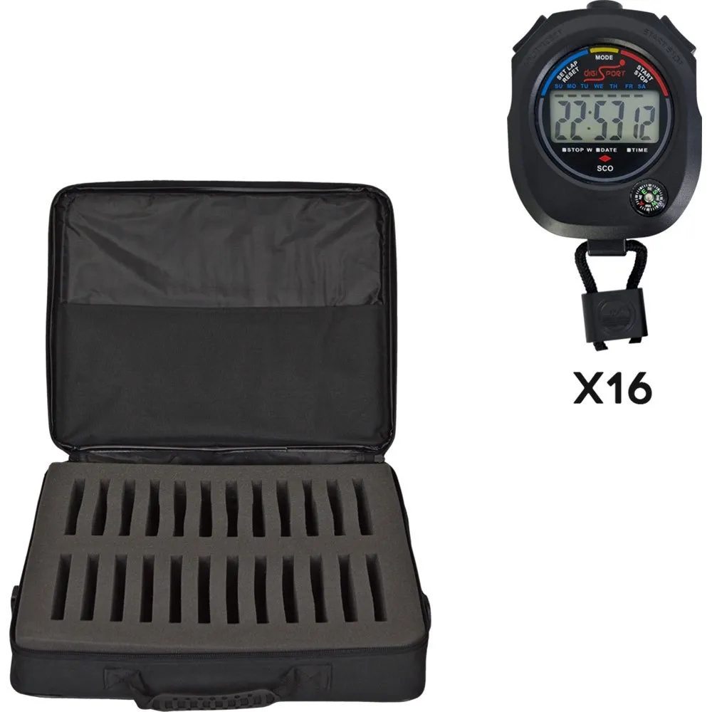 Digi Sport Instruments Sco Stoppuhr 16 Einheiten + Etui unisex, Black, One Size