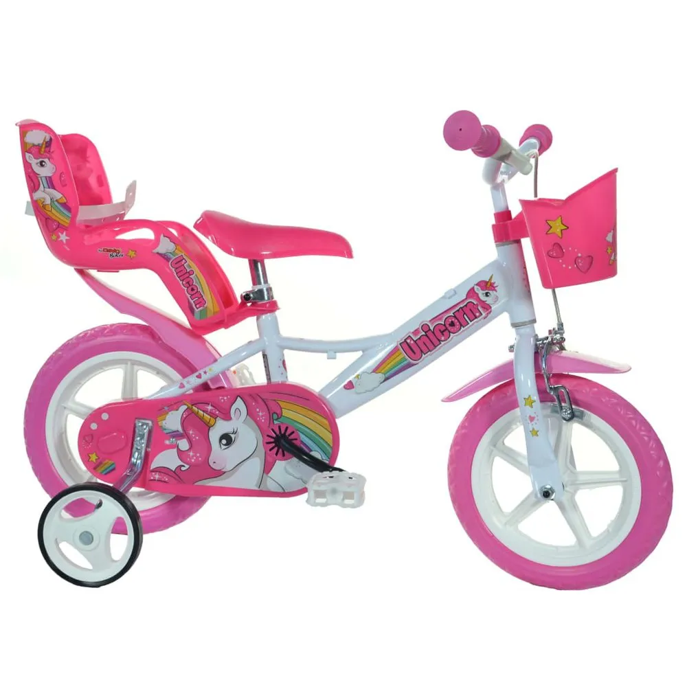Dino Bikes Unicorn 12 Fahrrad, Pink, 3-5Y Dino Bikes Unicorn 12 Fahrrad, Pink, 3-5Y
