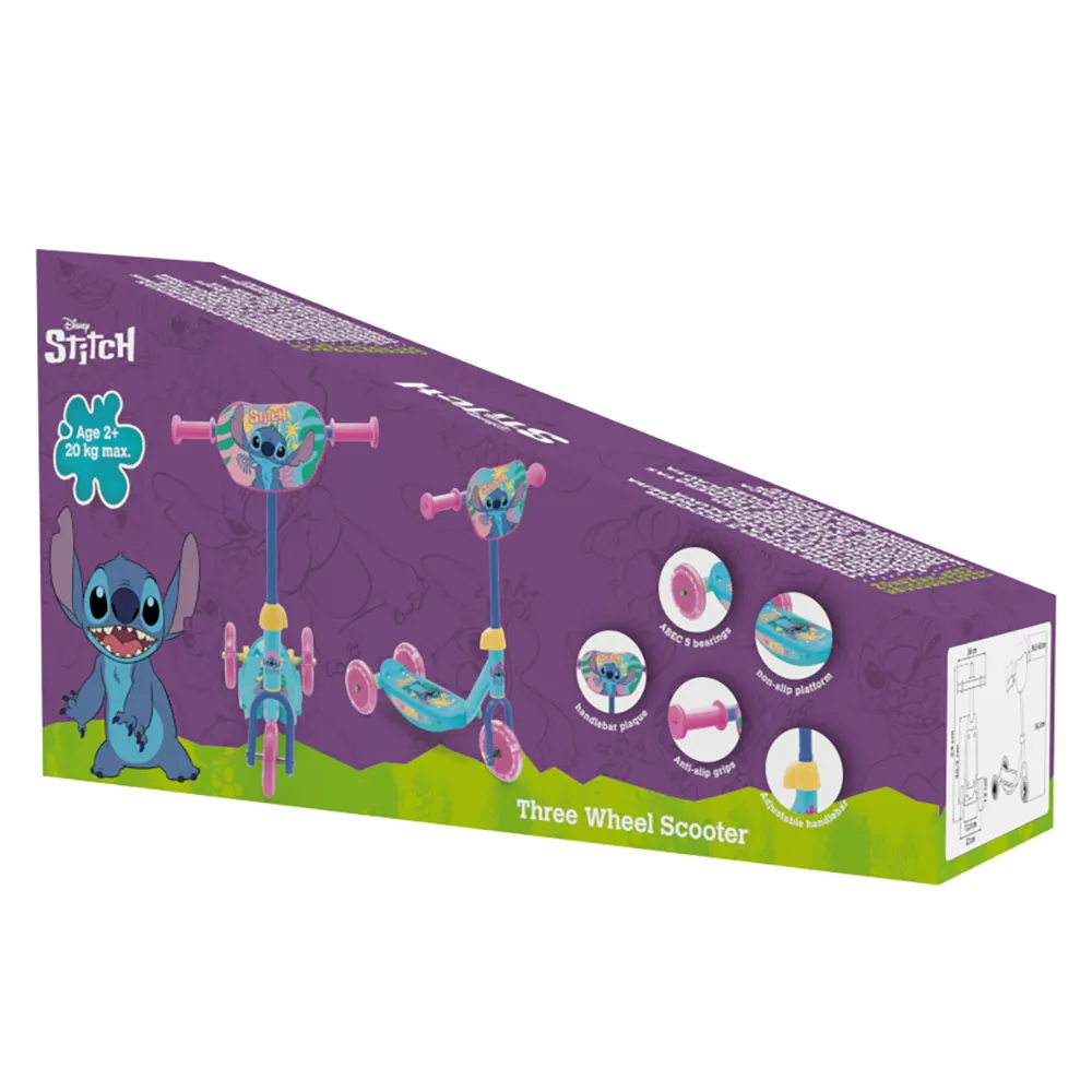 Disney 3 Wheels Baby Stitch Tretroller, Pink / blue, One Size